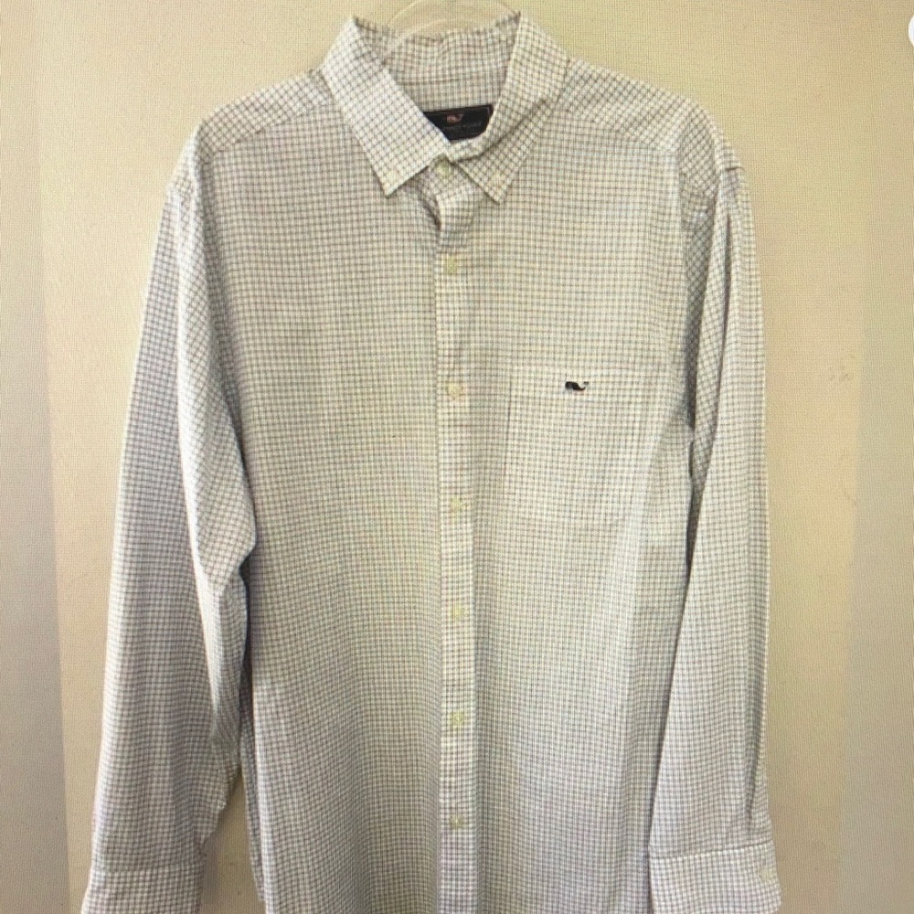 Men's Checkered Shirt - White and Gray